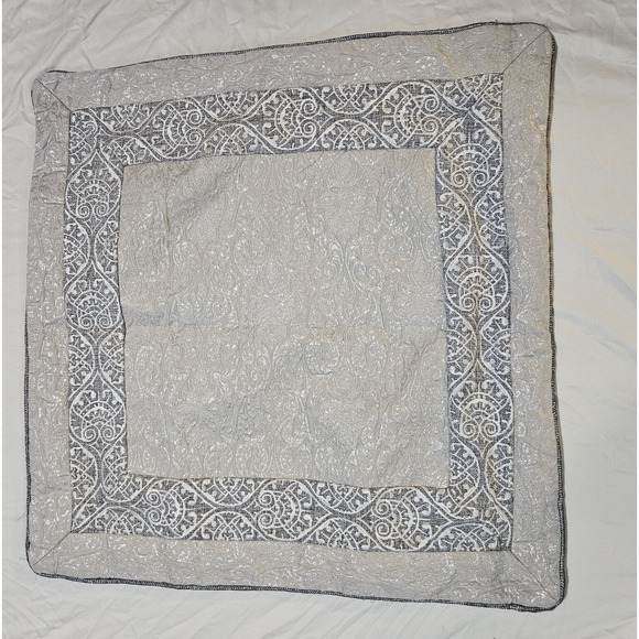 Croscill Akita Euro Pillow Shams Square Set of 2 Embroidered Tweed Retired Print - Picture 4 of 14